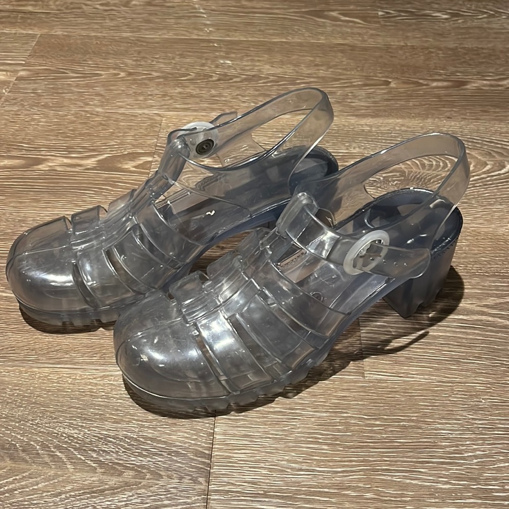 Clear Jelly shoes, size 8